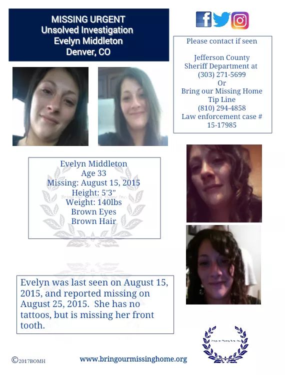 BOMH_UIs's tweet photo. #Missing #EvelynMiddleton #Denver #colorado #unsolvedinvestigations #BringOurMissingHome #cnnireport https://t.co/awQpejE194