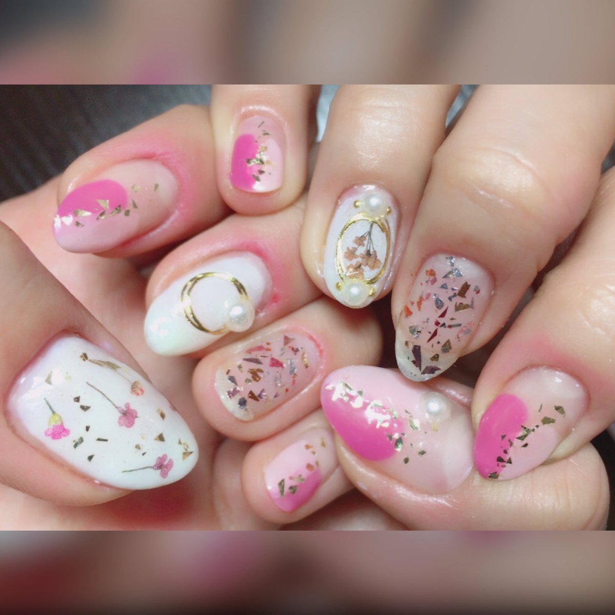 笑セルフネイル部 しずくネイルシール ワイヤー風ネイルシール 押し花ネイル 塗りかけネイル デュカート ネイルホリック パーティー フレーク pic.twitter.com/