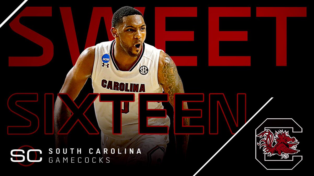 SportsCenter's tweet image. Sweet victory in Greenville!

South Carolina is headed to the Sweet 16 for the first time in school history.
