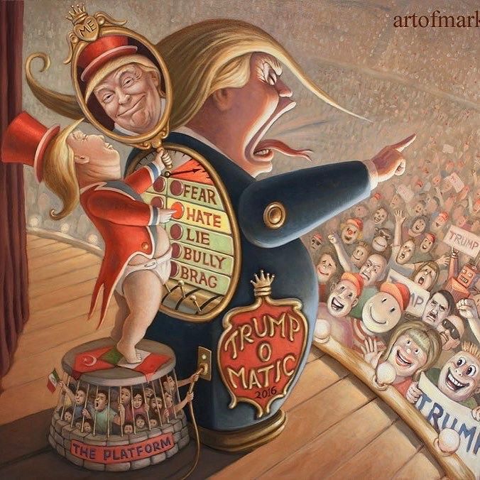 yeeoootee's tweet photo. "The Trump-o-Matic" by @artofmarkbryan #artofmarkbryan #resist #resisttrump #trump #trumpa… https://t.co/PCffg02l5i https://t.co/5dDYUTJyUI