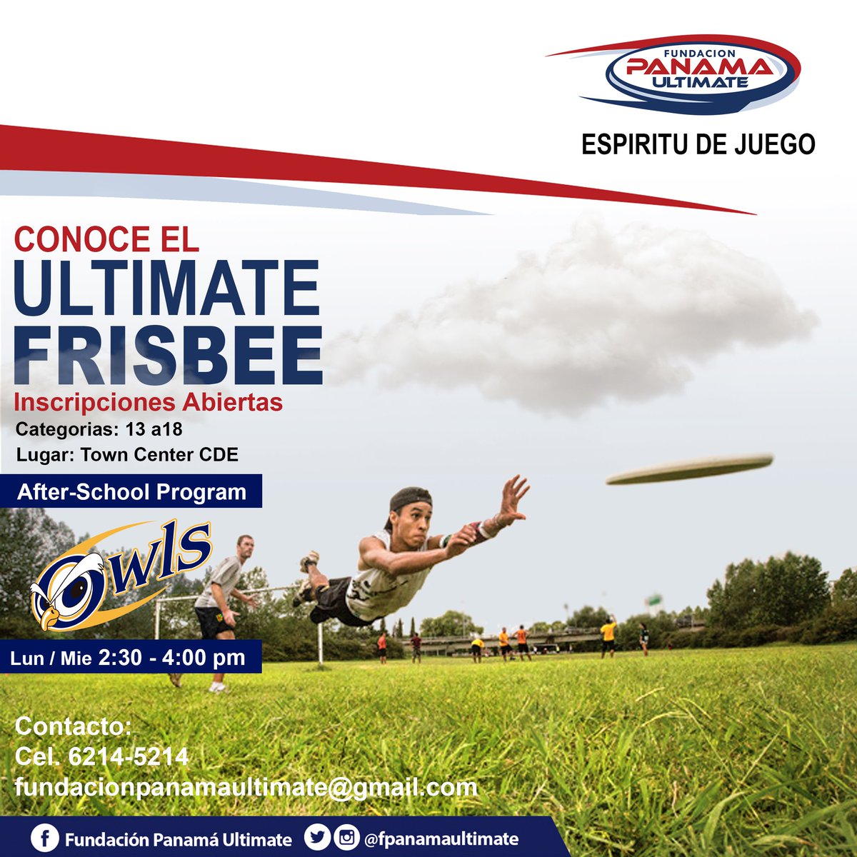 fpanamaultimate's tweet photo. Iniciamos nuestras practicas de #UltimateFrisbee @AIPCDE #aipdce #CostaDelEste #panamaultimate #fpanamaultimate #espiritudejuego #ultimate1 https://t.co/zRCckPb3wr