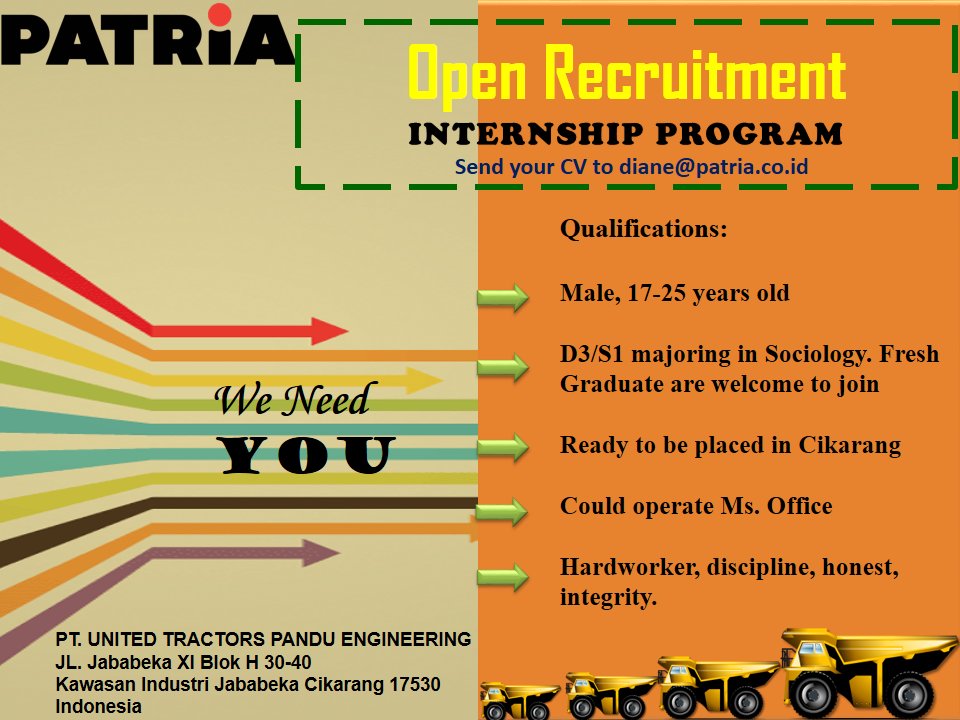 DwiNY_'s tweet photo. @HMSosioUI Program Internship PATRIA https://t.co/P97vuiGTrb