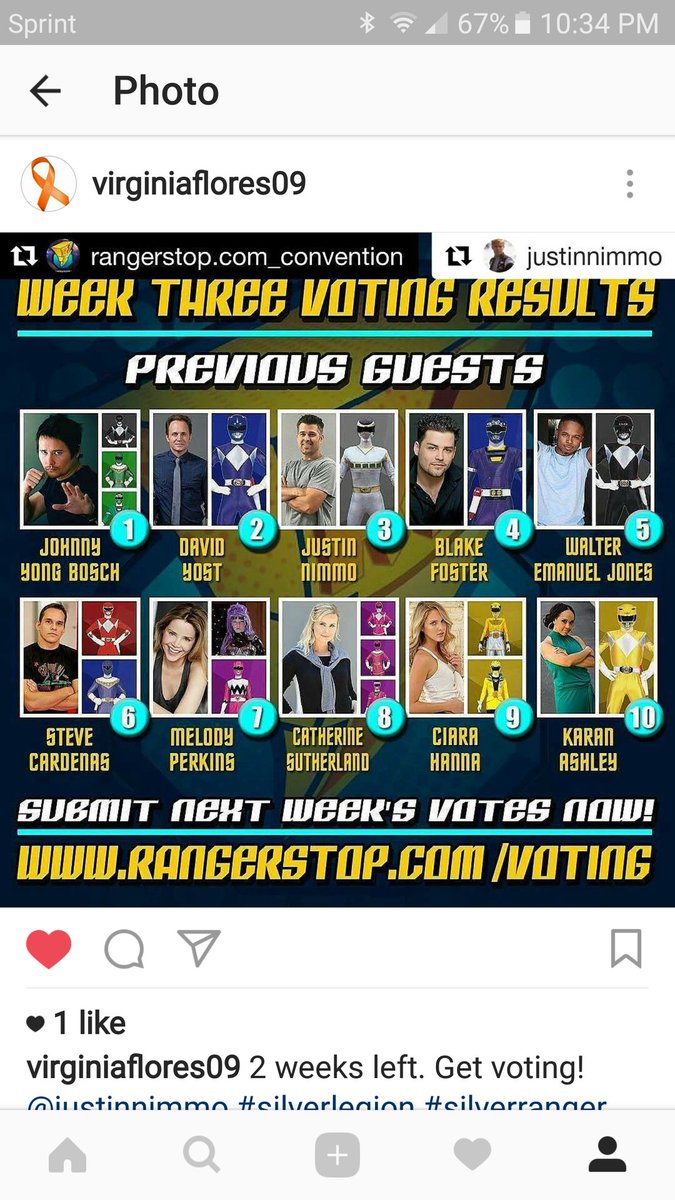 VALFlores09's tweet photo. 2 weeks left Get voting! @justin_nimmo #silverlegion #silverranger #teamjustin #colorado #comiccon #conventions #letsrocket #psycho #silver https://t.co/L9UvyObCGR