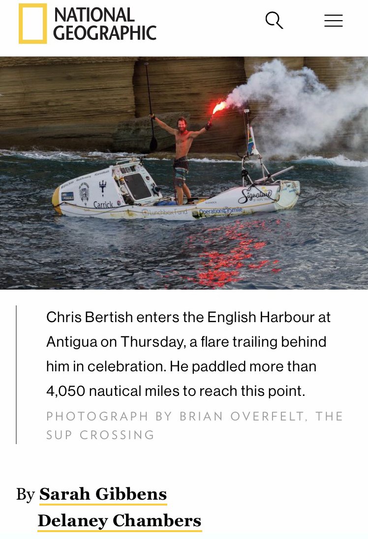 ChrisBertish's tweet photo. Read Chris' interview with @NatGeo &amp; learn what he experienced during his transatlantic #SUP journey.#TheSUPCrossing https://t.co/3GMEWfsVRT https://t.co/8o74Gp6yl9