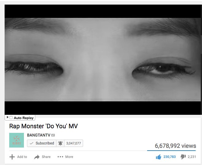 JeanettaCSheehy's tweet photo. #BTS #RapMonster #RM #DoYou mv current views 6,678,992 well #DoYou10M got overshadowed by #CHANGE but let's keep watching #2YearsofDoYou https://t.co/wXKiSNs9Sj