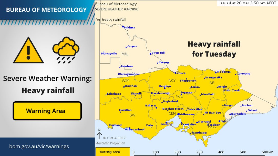 Bureau Of Meteorology Victoria On Twitter Wet Tuesday Ahead