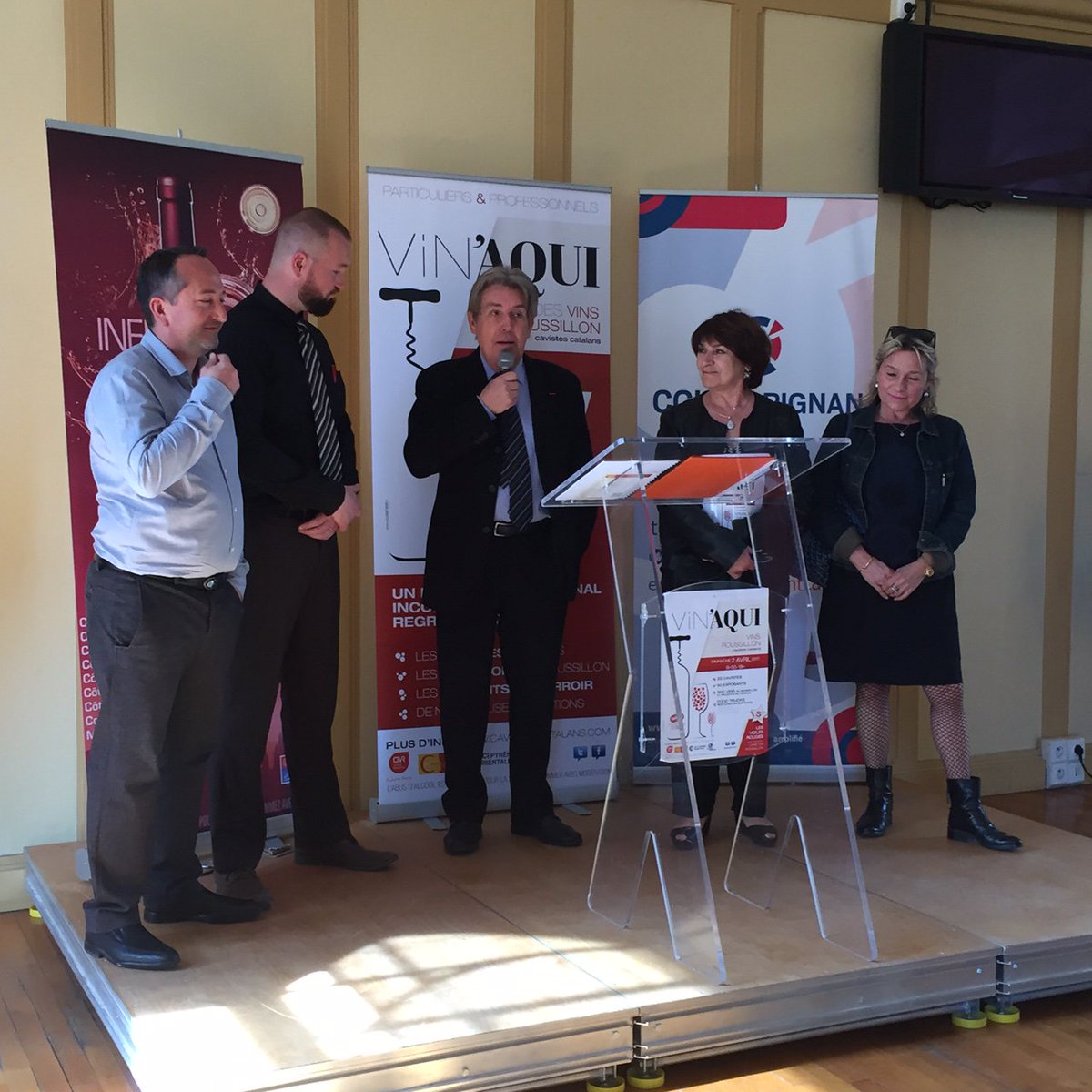 #VINAQUI2017 : présentation à la presse du Salon des Vins du Roussillon Vin'Aqui ! <a href="/BFourcade/">Bernard Fourcade</a> <a href="/Vins_Roussillon/">les Roussillon sont là</a> <a href="/cavistes_66/">Cavistes Catalans</a> @VilledeCanet