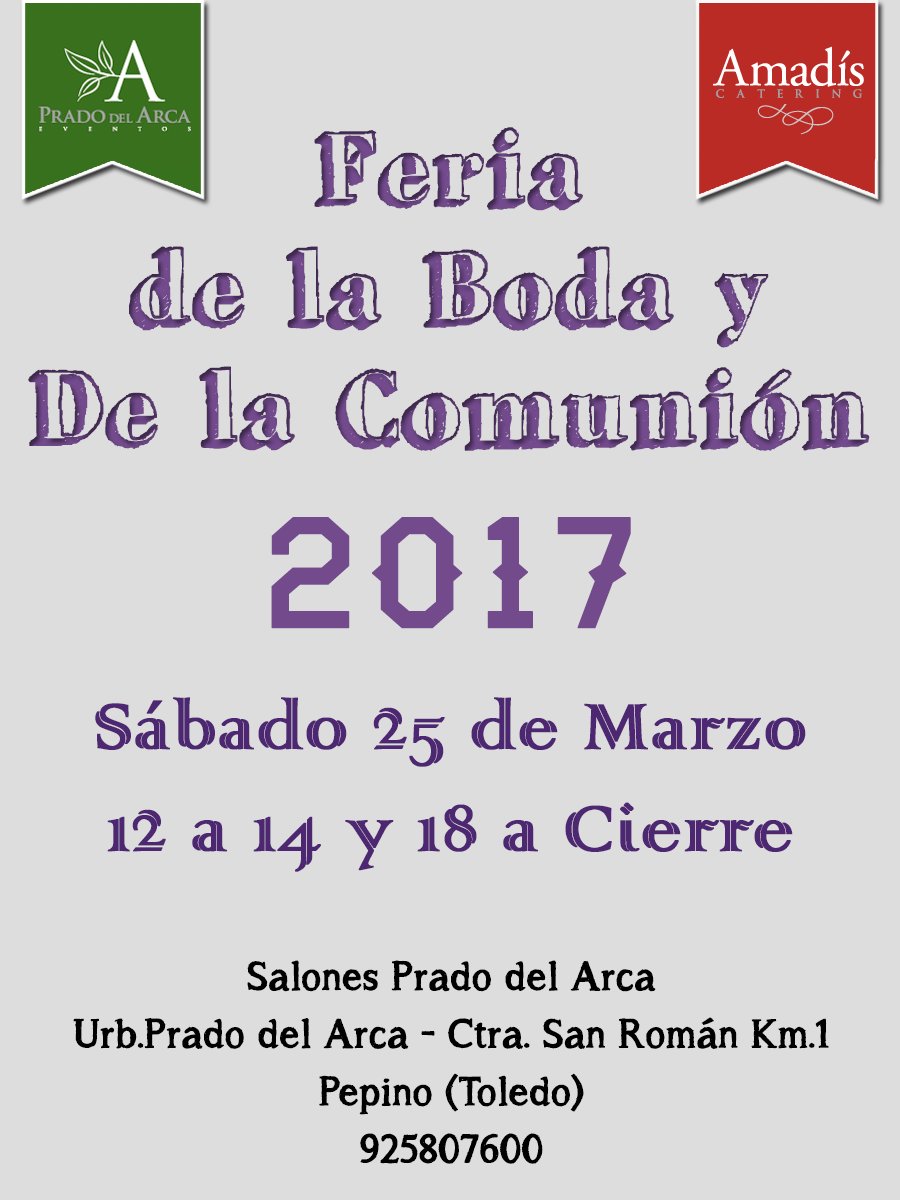 HotelEbora's tweet photo. Ya tenemos aquí la Feria de la Boda y de la Comunión 2017! No os la podéis perder, os esperamos en @PradodelArca ¡Hasta el sábado! https://t.co/YgZ3SX2iPH