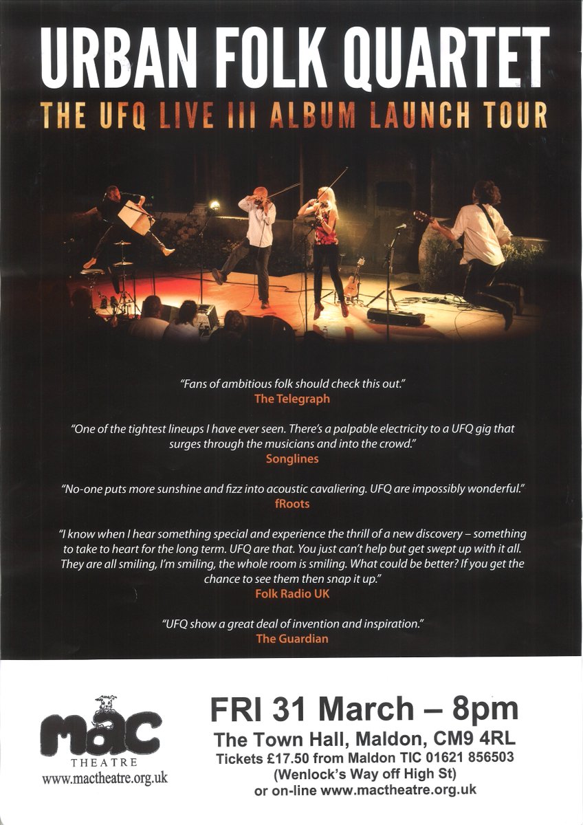 Visit Maldon District (@maldontourism) on Twitter photo Tickets are available @MaldonTIC for The Urban Folk Quartet <a href="/ShakespeareMAC/">macTheatre</a> ow.ly/GGa2309O7e2 Tickets are available @MaldonTIC for The Urban Folk Quartet <a href="/ShakespeareMAC/">macTheatre</a> ow.ly/GGa2309O7e2