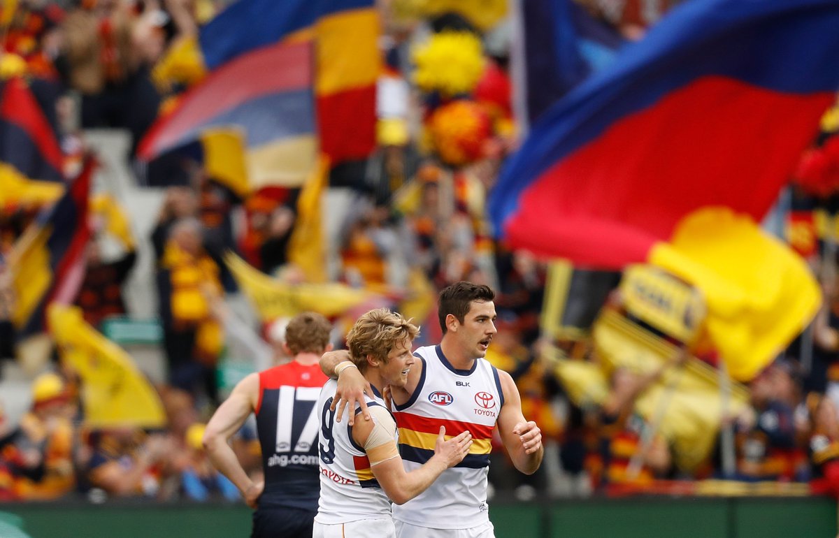 Adelaide_FC's tweet photo. Sam Jacobs has his fingers crossed 🤞 he'll have the help of these two on Sunday arvo https://t.co/xmoaHWU3KA #weflyasone https://t.co/SOIQVioFFB