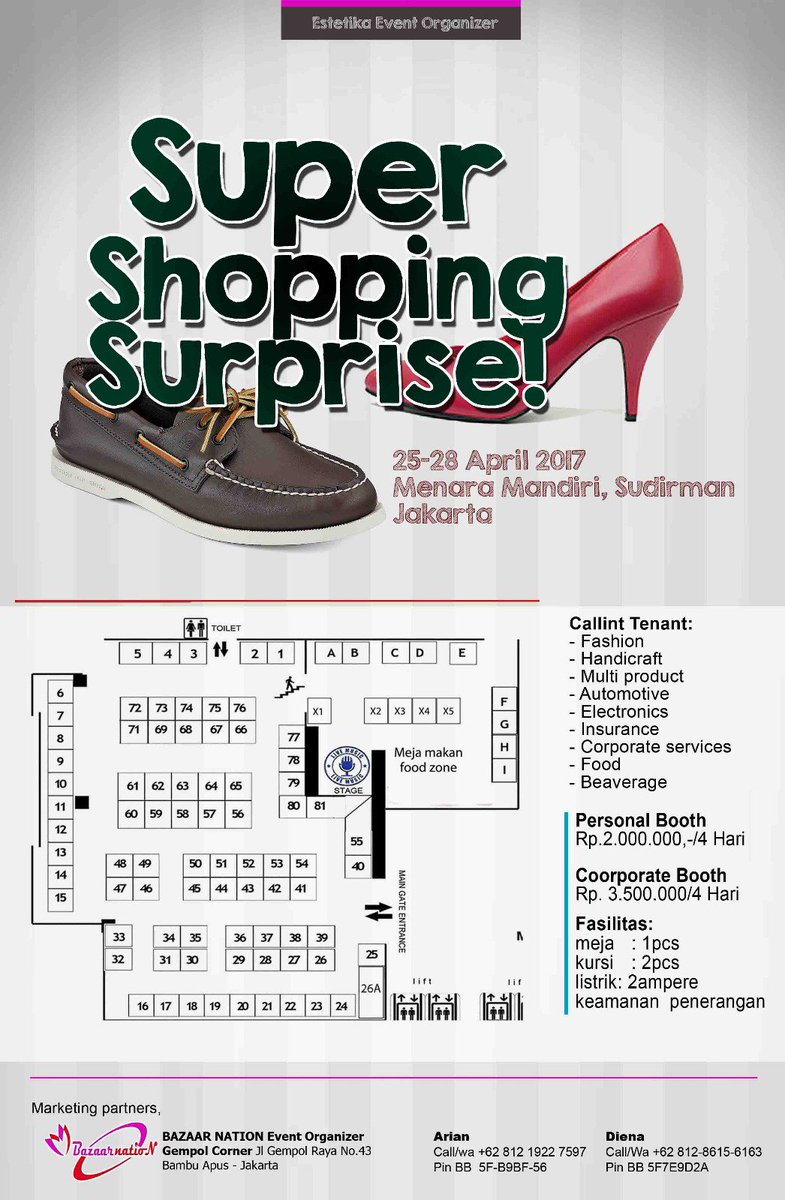 bazaarjakarta's tweet photo. @Brandindonesia Calling Tenant #Bazaar #pameran | Menara Mandiri-sudirman| 25-28 April| Call/Wa: +6281219227597 https://t.co/jxOxgFHwSQ