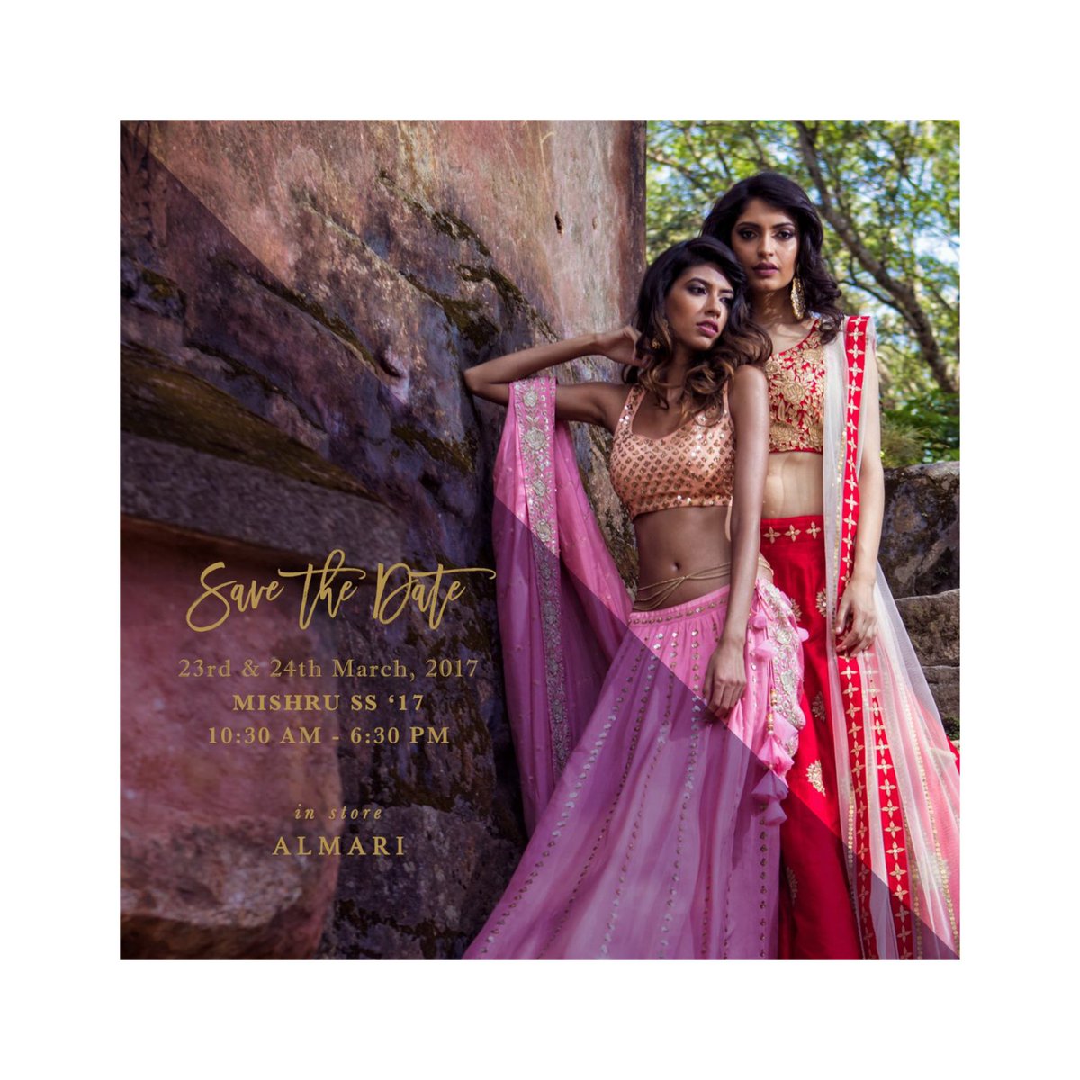 MishruDesign's tweet photo. Save the date asMishru x Almari are back!!! 
#Mishru #Weddings #pret #Hyderabad #Lehengas 🌸❤💥 https://t.co/vCNprU5UlN