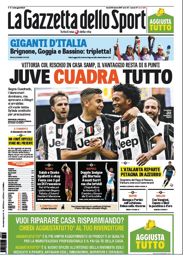 #RassegnaStampa #Buongiorno | Le prime pagine dei principali quotidiani sportivi | #20marzo 🗞➡️gianlucadimarzio.com/it/prime-pagin…