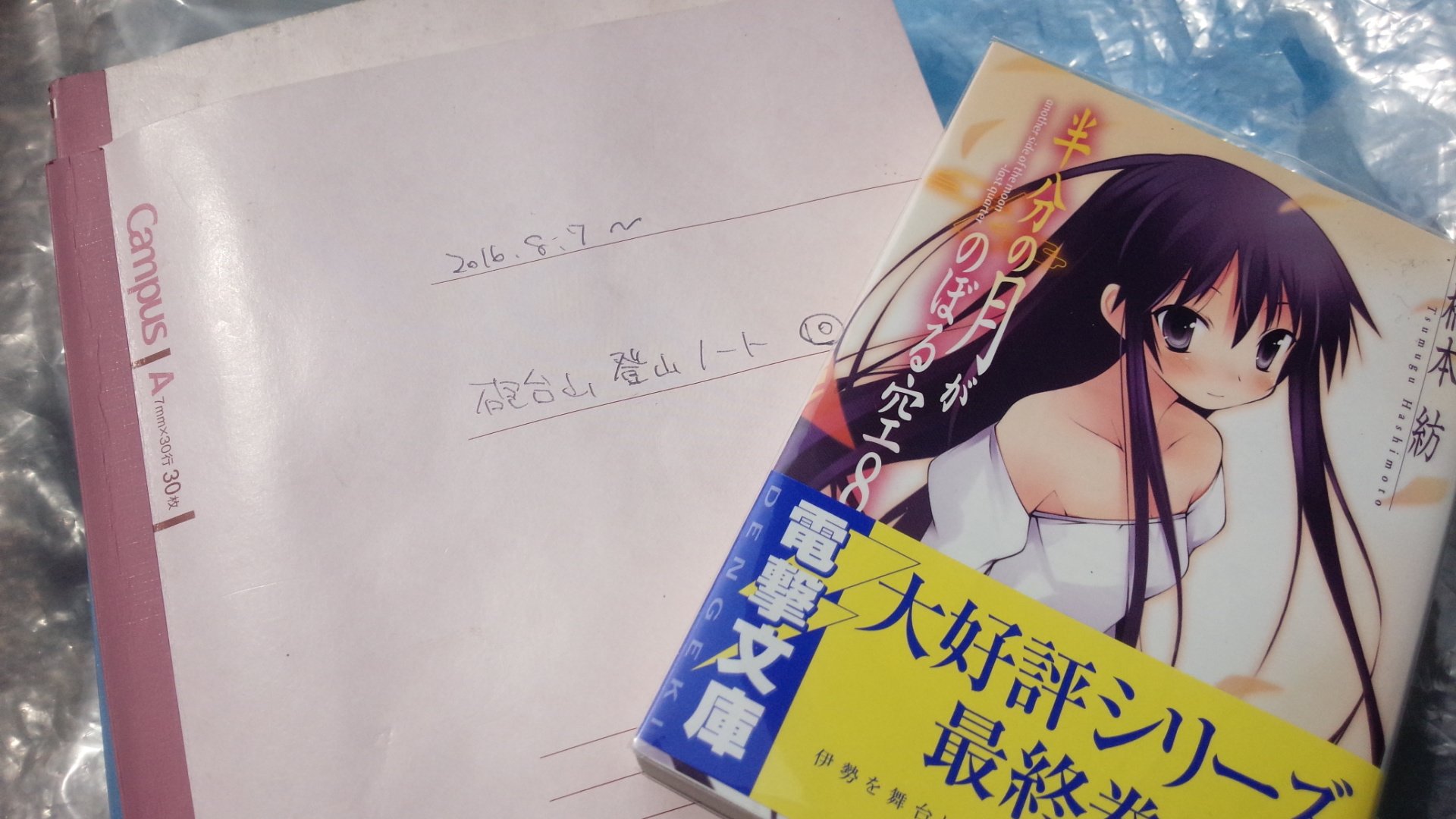 Keik 半分の月がのぼる空聖地巡礼in伊勢 砲台山 虎尾山 の上に巡礼ノートとかグッズとかたくさんあって愛を感じた まんぷく食堂のから揚げ丼も胡椒きいててうまかった 半分の月がのぼる空