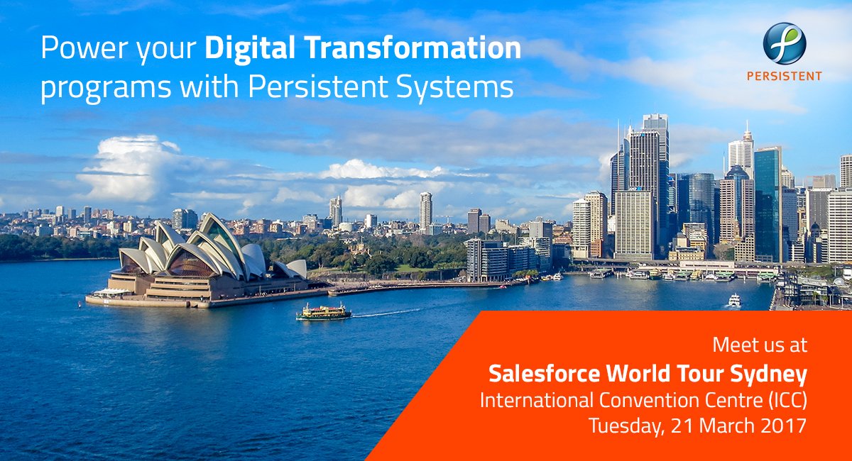Persistentsys's tweet photo. #Digitaltransformation has to be software-driven &amp; at speed. Meet us at #SalesforceTour #Sydney to learn HOW. https://t.co/U2g2Y801E7 https://t.co/B6uF0DgZ7O