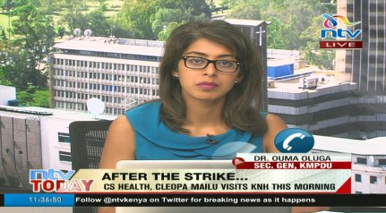 ntvkenya's tweet photo. KMPDU Sec. Gen. Ouma Oluga on phone: Tanzania &amp; Kenya have the same challenges with doctor- patients ratio being worse in Tanzania #NTVToday https://t.co/k3Q62e1j7W