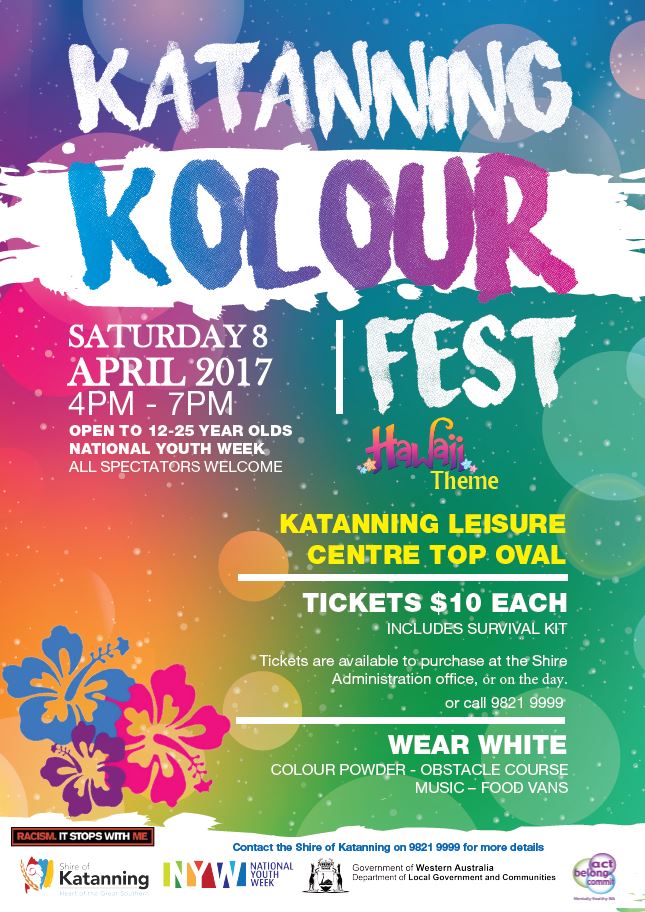 Katanning Kolour Fest this year is a Hawaiian Kolour Run!! #katanning