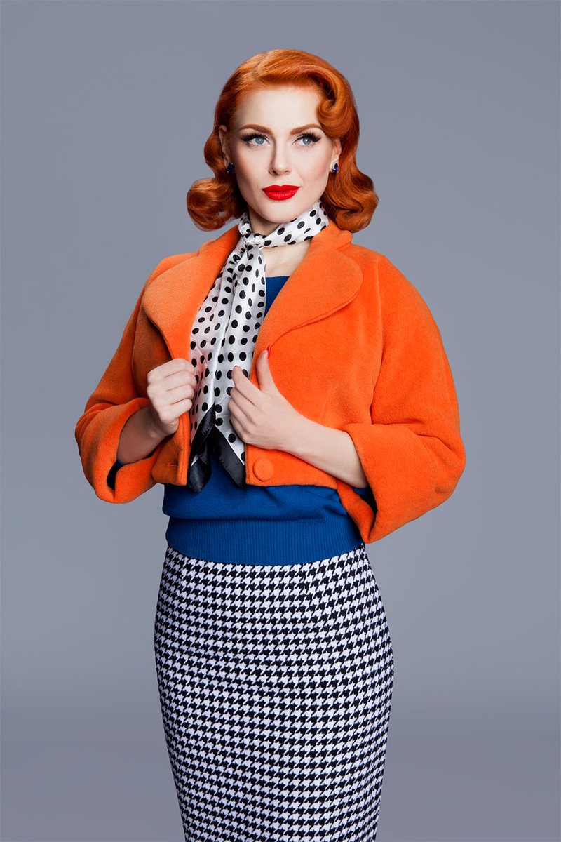 VON50s's tweet photo. #stylist choice, mix dots, hound's tooth and colors to get the most #unexpected vintage style https://t.co/S3kG3RmdF9
