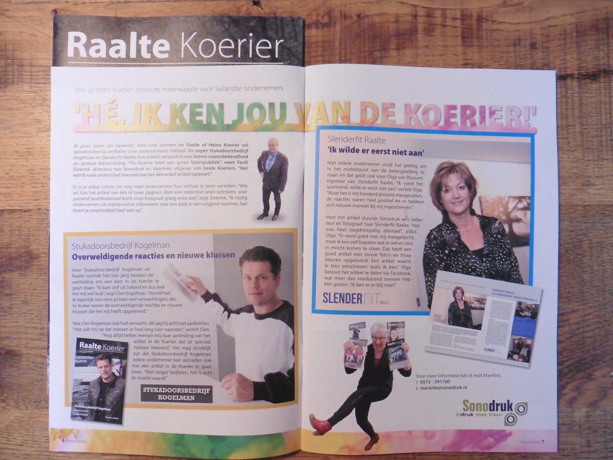 Raalte en Heino Koerier: na februari en maart is nu de editie van april in de maak. Fijne samenwerking <a href="/Sonodruk/">Sonodruk</a> en <a href="/Kopijatelier/">Kopijatelier</a>