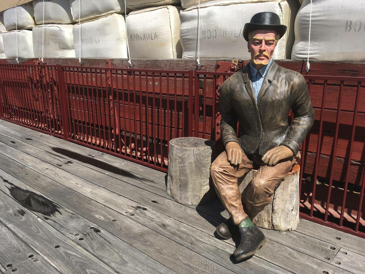 PortofEchuca's tweet photo. We are loving our new resin models on the wharf! @visitvictoria @SeeAustralia @Murray_River @Echuca_Moama @TravelVictoria @visitthemurray https://t.co/XCcMhoil4C