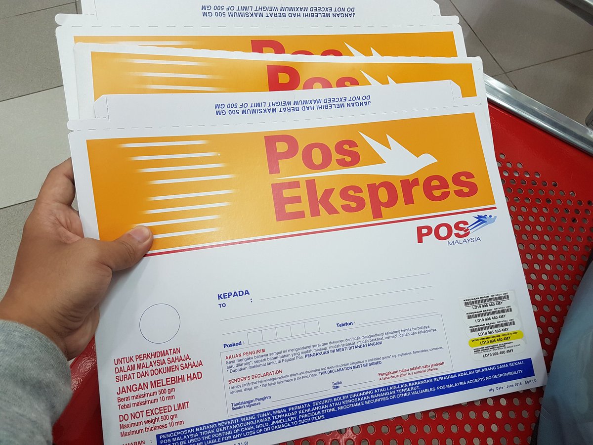 Cara Pos Surat Pos Laju - kueh apem