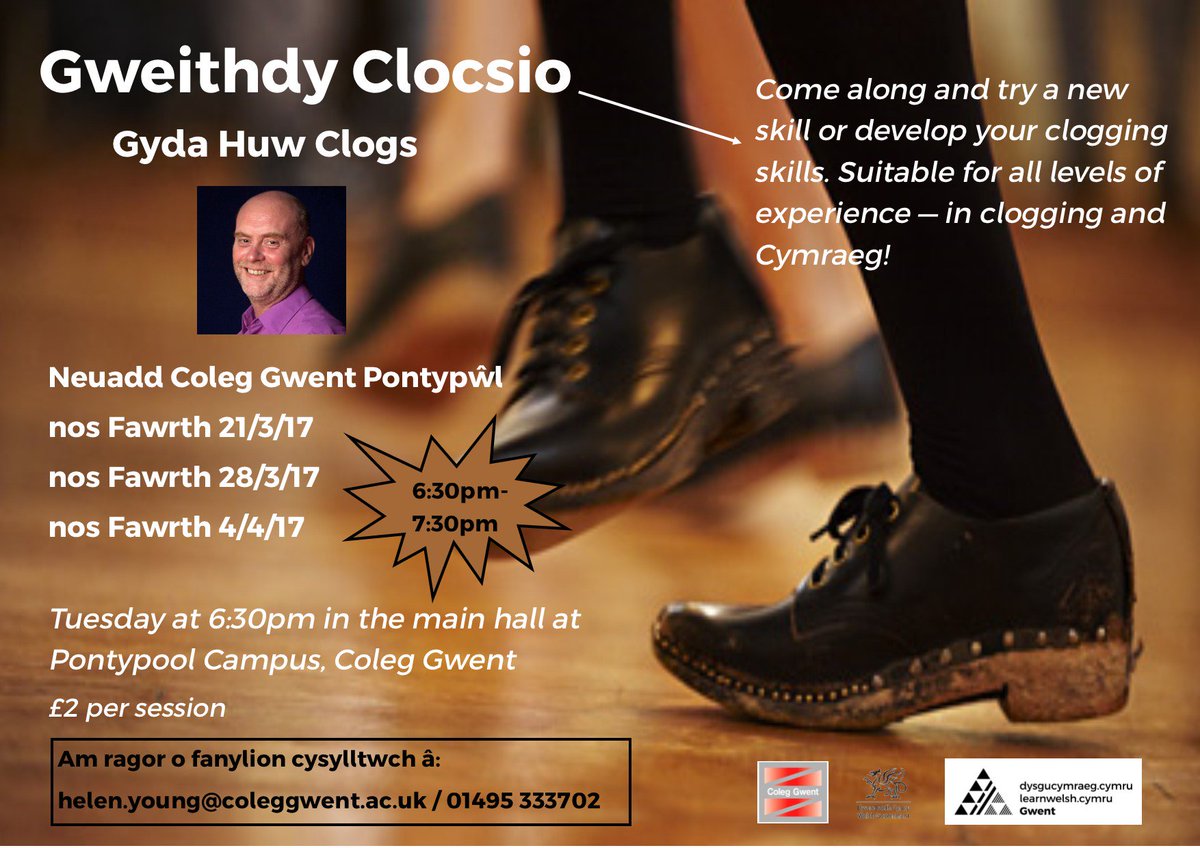 Nos yfory!  Dewch i drio clocsio. Bydd e'n hwyl... 
#DiwylliantCymreig 
<a href="/learncymraegGWE/">Learn Welsh Gwent</a> <a href="/Cymraeg_Cymuned/">Sarah Meek</a> <a href="/Welshworkplace/">John Woods</a>
