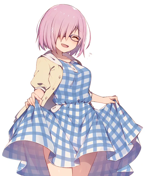 ましゅーー今まで着た事なかったフレアスカートに嬉し恥ずかしになってほしいーーー! 裾摘んだりして欲しい。あとくるっと一回転とかして欲しい…照れながら… #FGO 