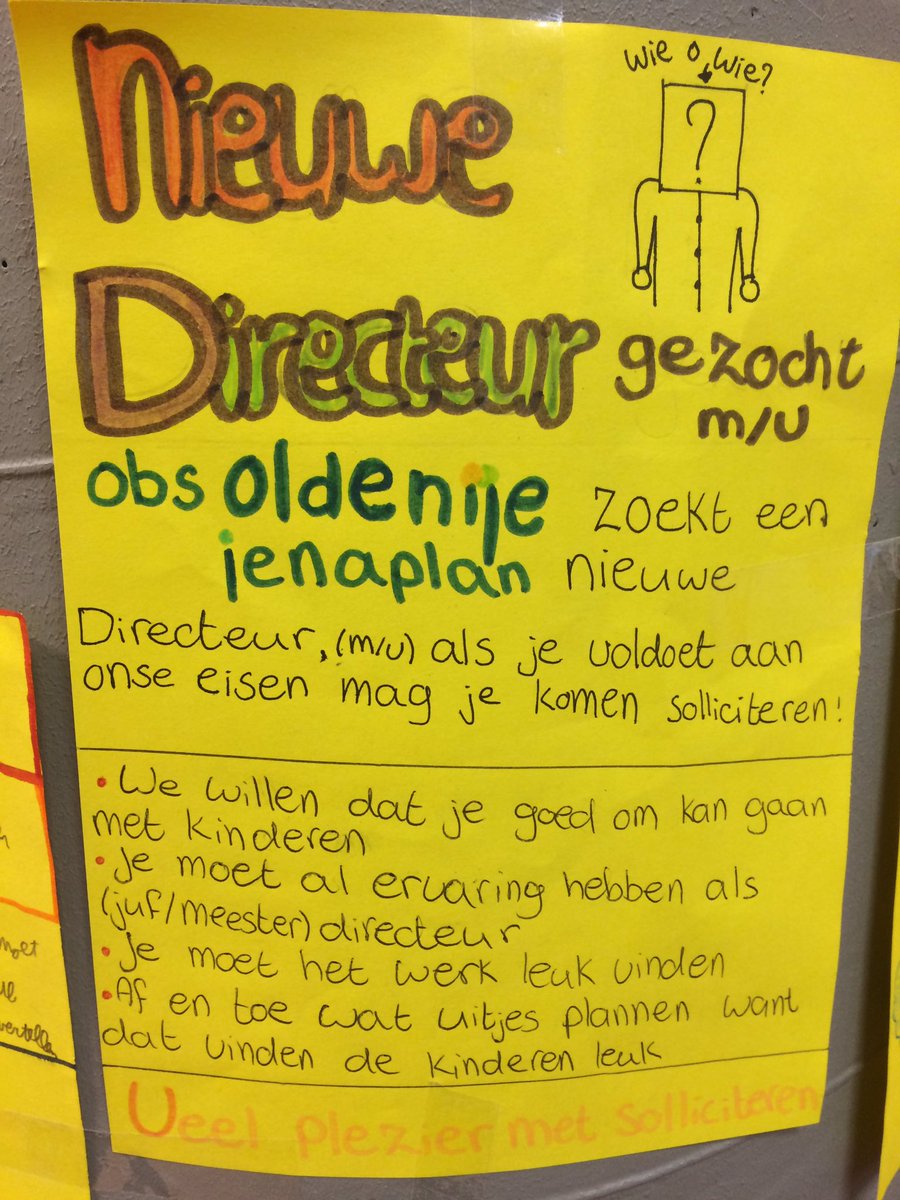 MeileZijlstra's tweet photo. Profielzuil: Vacature per september; kinderen denken mee over het profiel #jenaplan https://t.co/AJ1foV8eSh