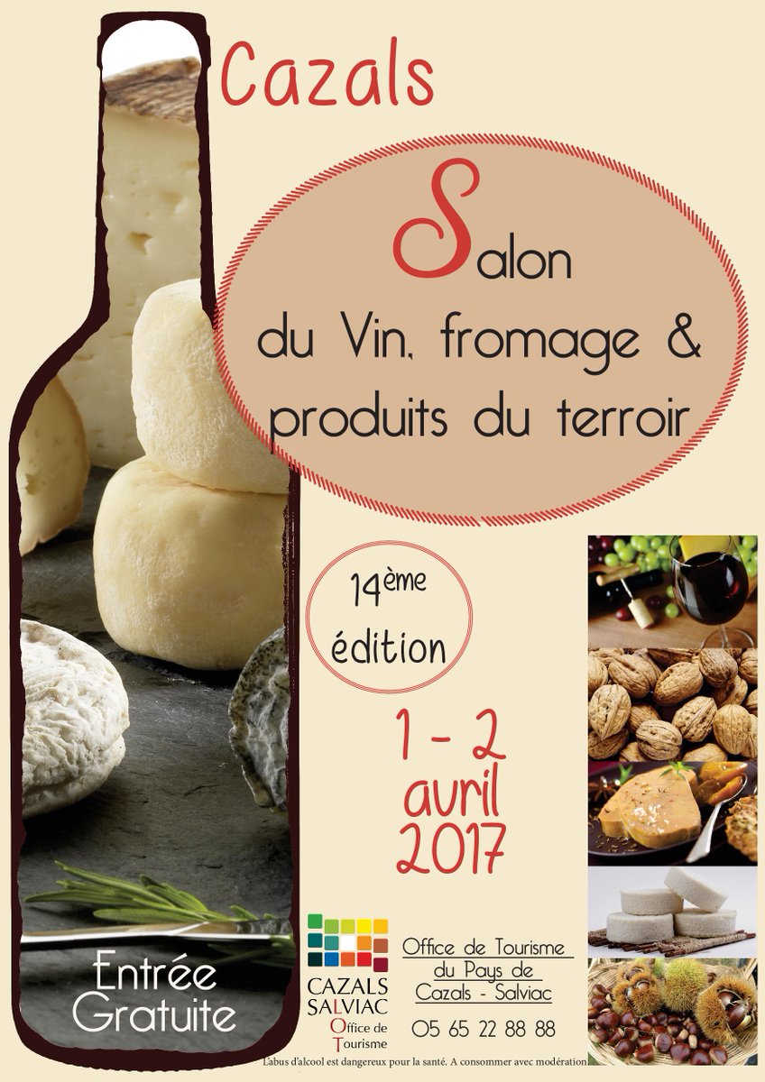 Retrouvez le salon du vin, fromage &amp; produits du terroir à #Cazals !
#cazalssalviac