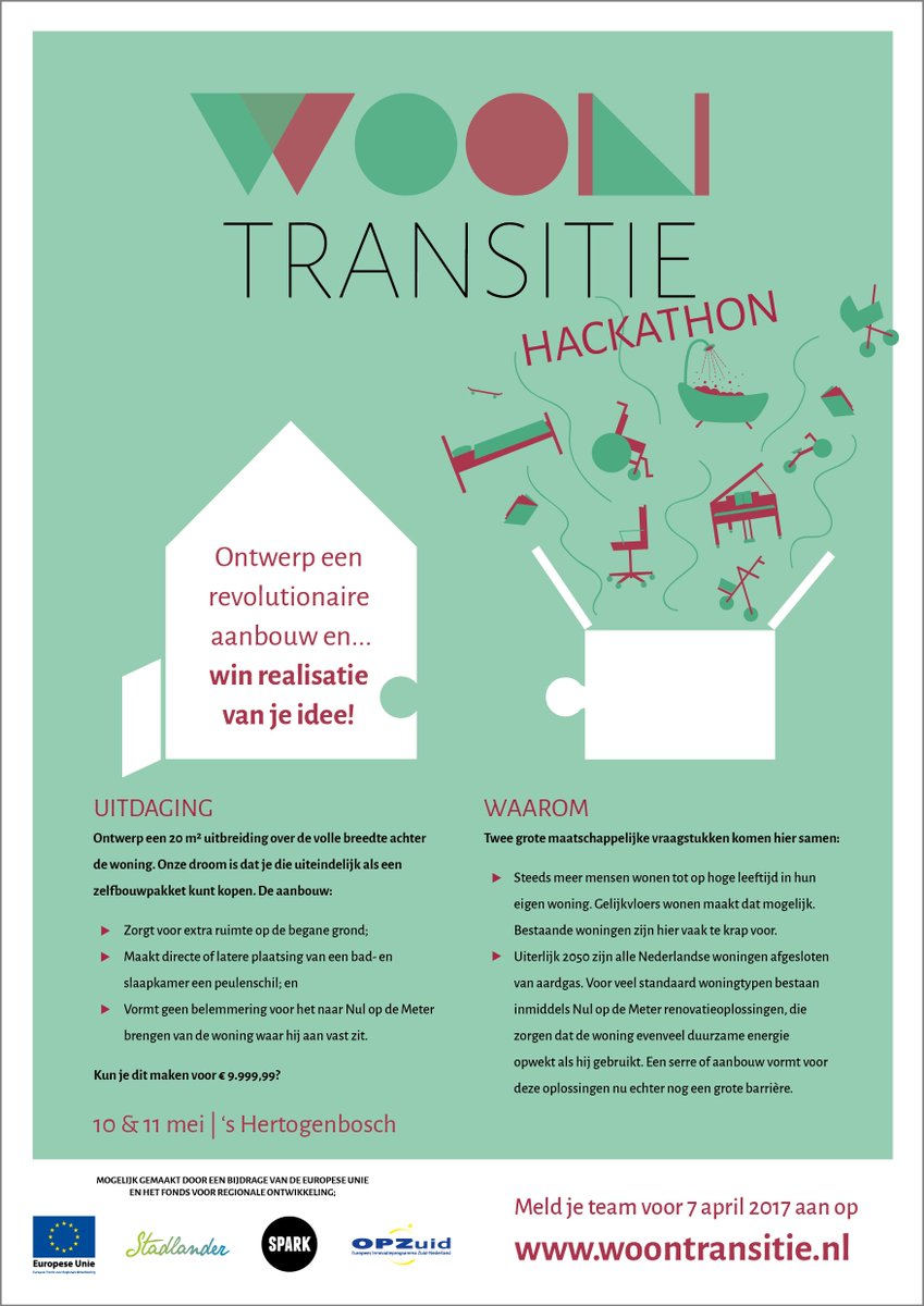 Martenski's tweet photo. Woontransitie Hackathon zoekt creatieve geesten om NOM-ready aanbouw radicaal te vernieuwen. Winnaars gaan bouwen! https://t.co/aCVySpHzry https://t.co/9hvGeUoKC6