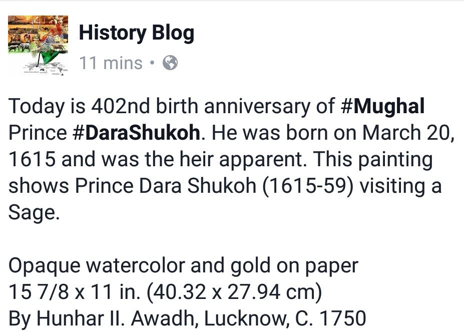 msteckchandani's tweet photo. @DalrympleWill  v  @muz_blogspot  Today is 402nd birth ann. of #Mughal Prince Dara Shukoh. Born March 20th 1615.
. https://t.co/LmmrSrMSf2 🙏