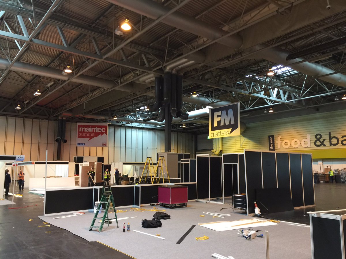 Rachel_WBM's tweet photo. Set up is well underway for #fmnec2017 #facman and #UkMaintec #maintec looking forward to seeing the complete and finished look! https://t.co/FJKPkOQpI5