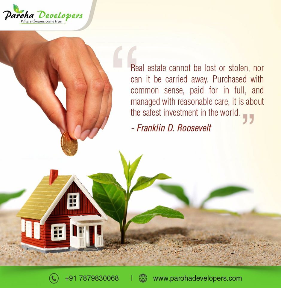 ParohaD's tweet photo. #Invest in #RealEstate and have a safe and valuable investment strategy in your hand. #TipofTheDay #Realityfacts by #ParohaDevelopers. https://t.co/mqR1Sa8M0j