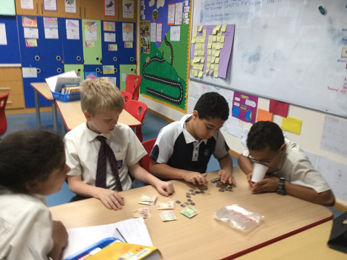 DiamondsWSO's tweet photo. Year 5/6 Charity Ambassadors counting our donations for @DubaiCares  @WSO_year6 @WSO_Year5 https://t.co/Uh9UWshKnP