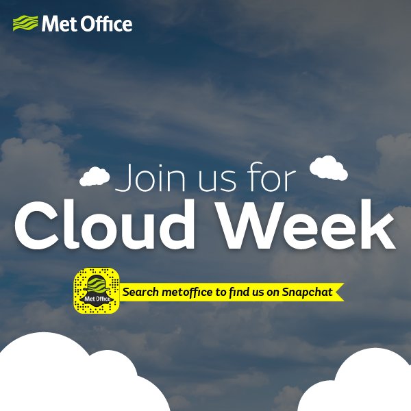 metoffice's tweet photo. To celebrate #WorldMetDay on Thursday, we’re doing a whole week of cloud based content! ☁️Join us for #CloudWeek ☁️ https://t.co/s8iqvnV1Sw