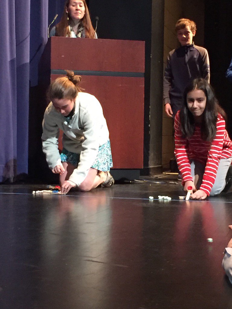 AnneGlosky's tweet photo. Middle school students @KCDschool getting ready to launch marshmallow catapults for advisee STEAM competition #gokcd https://t.co/Fbgo0ucpxx