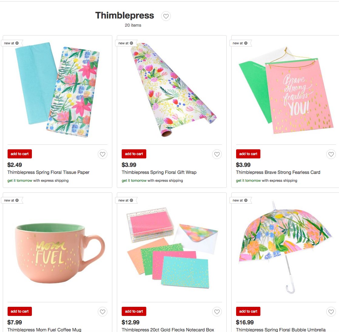 Check out our   #thimblepressattarget collection in stores at <a href="/Target/">Target</a> and online! We can't contain our excitement!! target.com/bp/Thimblepress