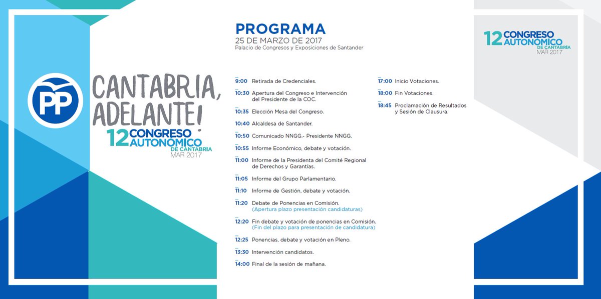 Programa provisional del 12º Congreso Autonómico #CantabriaAdelante