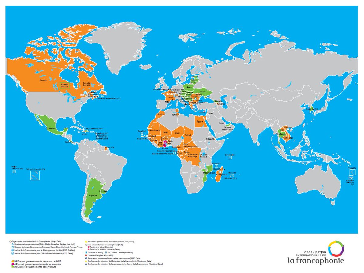 Resultado de imagen de carte francophonie