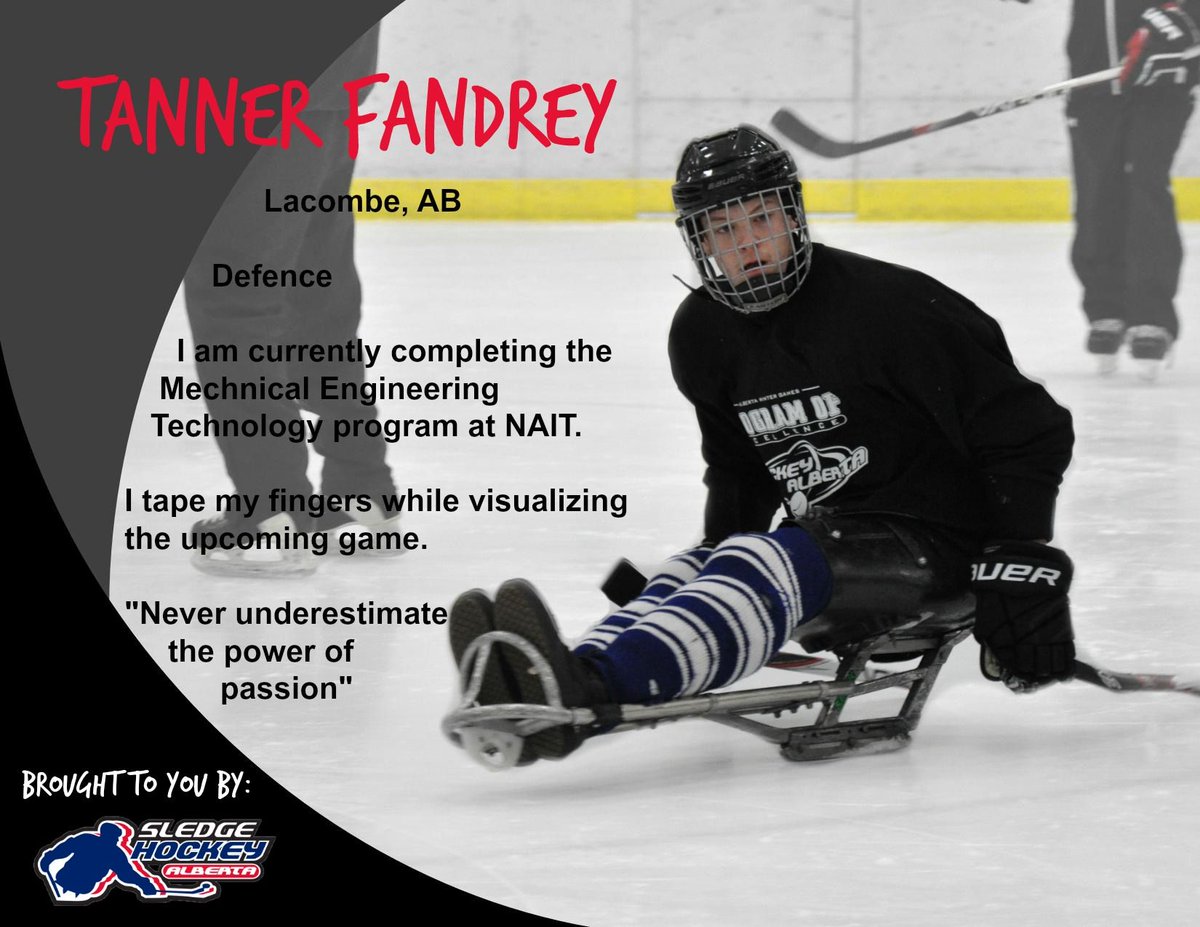AlbertaSledge's tweet photo. Meet Tanner Fandrey! One of our defence from Lacombe, Alberta!
#meettheplayers #defence #roadto2017CSHC #ABSledge https://t.co/41ObZVzgbU