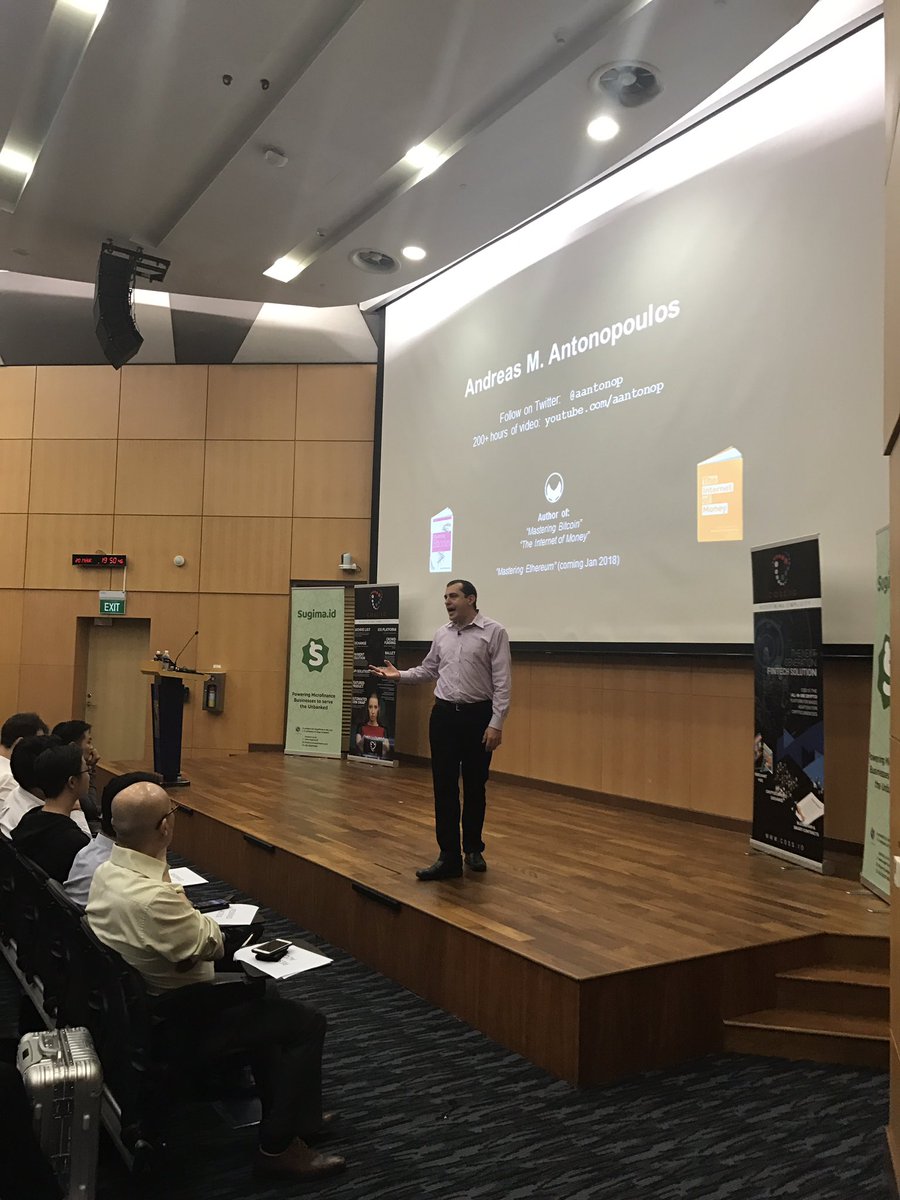 ojoreis's tweet photo. Full house tonight at SMU ~ Thoughts on future money by Andreas M. Antonopoulos @aantonop @sgSMU https://t.co/Zqg77prCah