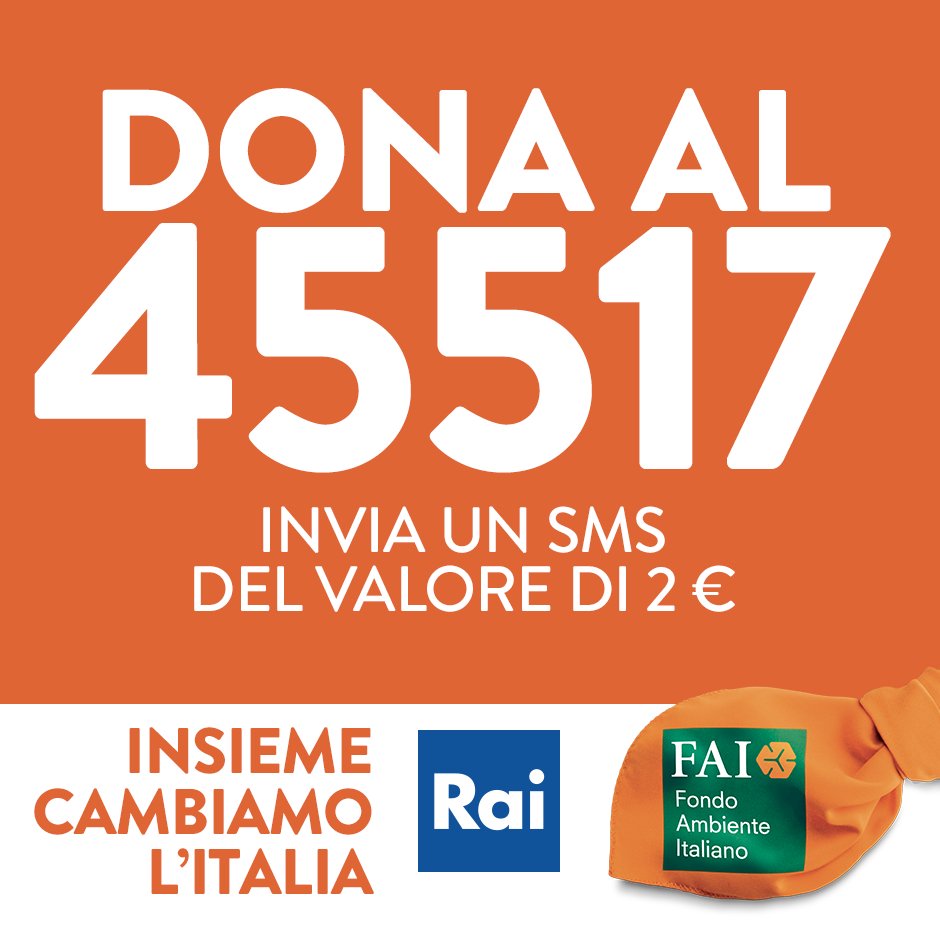 raisostenibile's tweet photo. #ResponsabilitàSocialeRai per #RaccoltaFondi @Fondoambiente legata a #GiornateFai di Primavera. #SMSSolidale 45517. https://t.co/bKxeL0UuPI https://t.co/pCJxDSFXQk