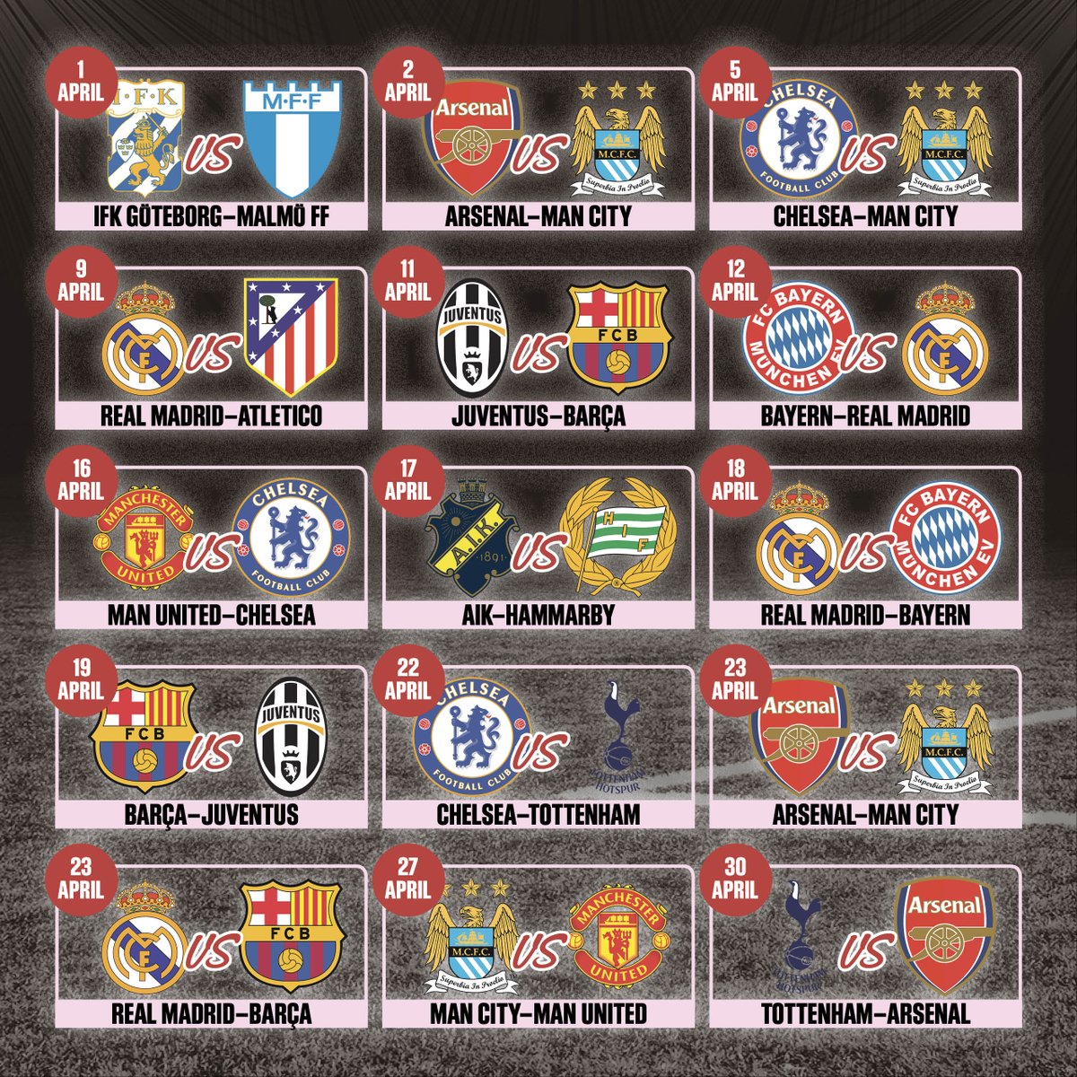 UPPDATERA DIN KALENDER!
April blir galet!