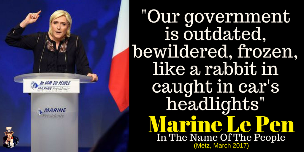 AvantiPopulist's tweet photo. Marine Le Pen
Generation of inept governments derailed France from its true path.
SAVE IT!

#MarineLePen #Marine2017 #AuNomDuPeuple #METZMLP https://t.co/3Zb3DqgUcU