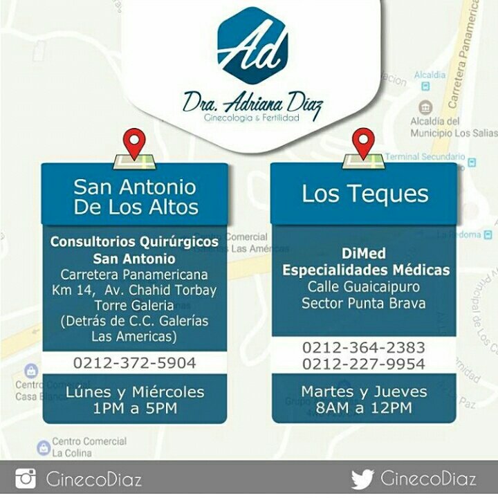 DiMedVE's tweet photo. Ginecólogo en Los Teques y San Antonio De Los Altos Dra. Adriana Diaz @GinecoDiaz https://t.co/6PwGZnFLCu #ginecologo #fertilidad #salud https://t.co/J1kXuCzEBD