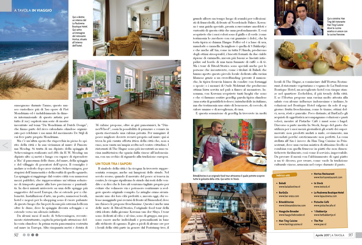 “The Hague will surprise you more than you can imagine.” Prachtige publicatie in het Italiaanse foodmagazine A Tavola! #thisisthehague