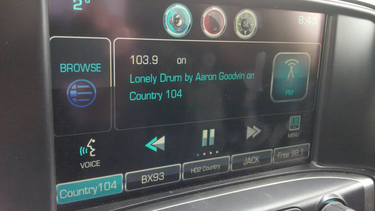 bitcAlan's tweet photo. Yes!! @country104 spinning @aarongoodvin #LonelyDrum !!! 😄😄 https://t.co/2u1X4qwQBH