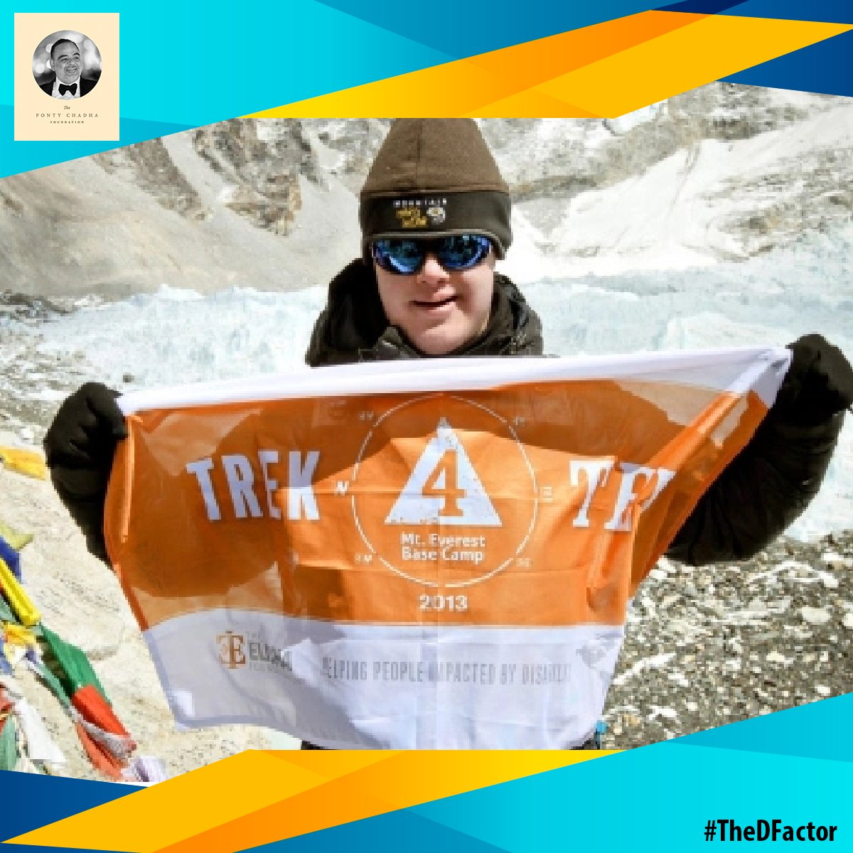 PCFIndia's tweet photo. Determination kept Eli Reimer’s #DownSyndrome at bay & made him the first person to reach the base camp of #MountEverest.
#TheDFactor https://t.co/7sDFLMjGlU