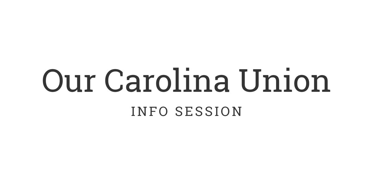 CarolinaUnion's tweet photo. Learn about the future of #OurCarolinaUnion! Attend today's info session in RM3408 from 4-5pm. https://t.co/8x2NpqmpHv https://t.co/luNDnzroaj