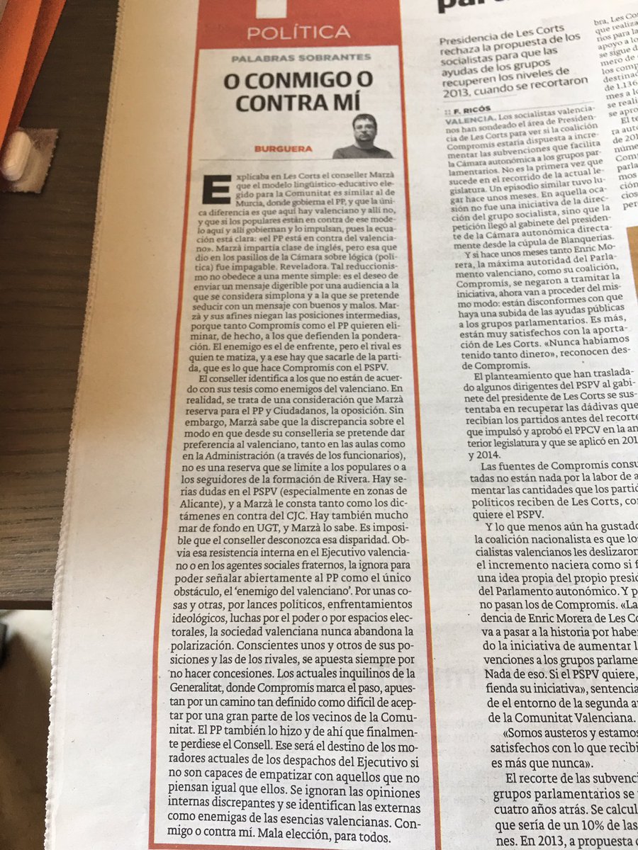 AlexisMariM's tweet photo. "O conmigo o contra mí" Buen artículo de opinión política de @Fausto6969 #imposicionesno #prohibidoimponer https://t.co/s5jH4ZZ23O